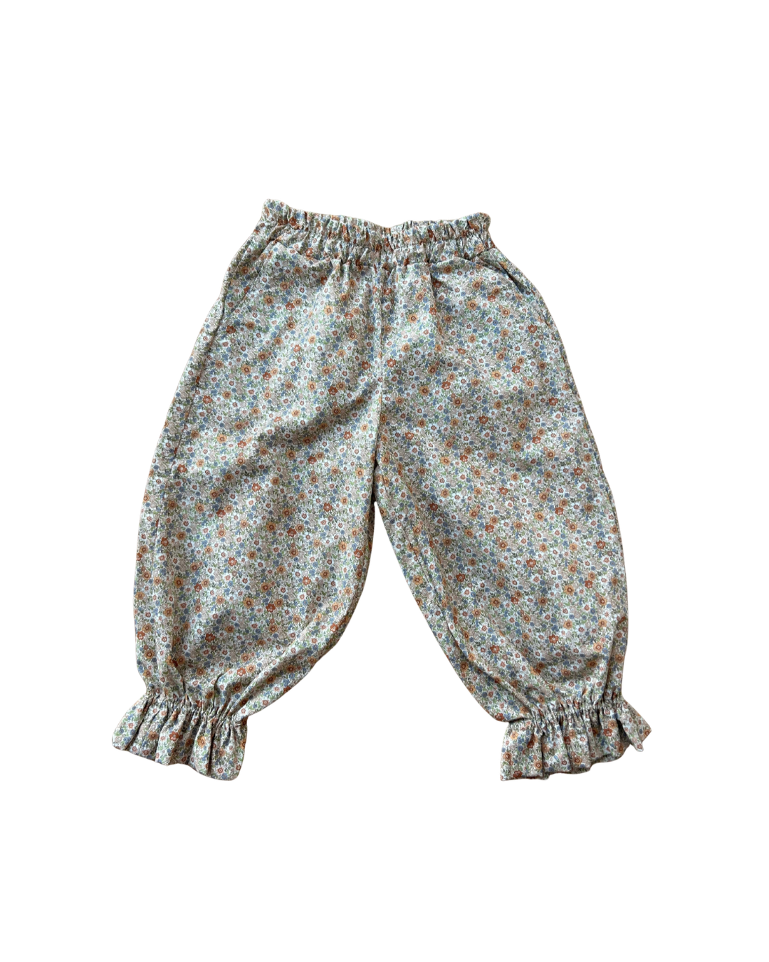 Long floral ruffle pants